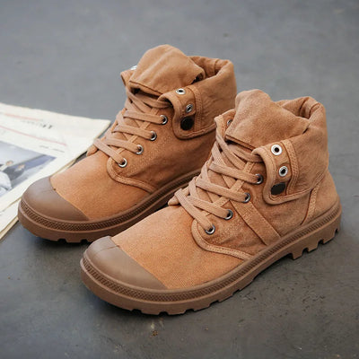 Ankle Boots for Men Sneakers Lace-up Outdoor Men Casual Shoes Flats Breathable Comfortable Canvas Shoes Male Zapatos Hombre