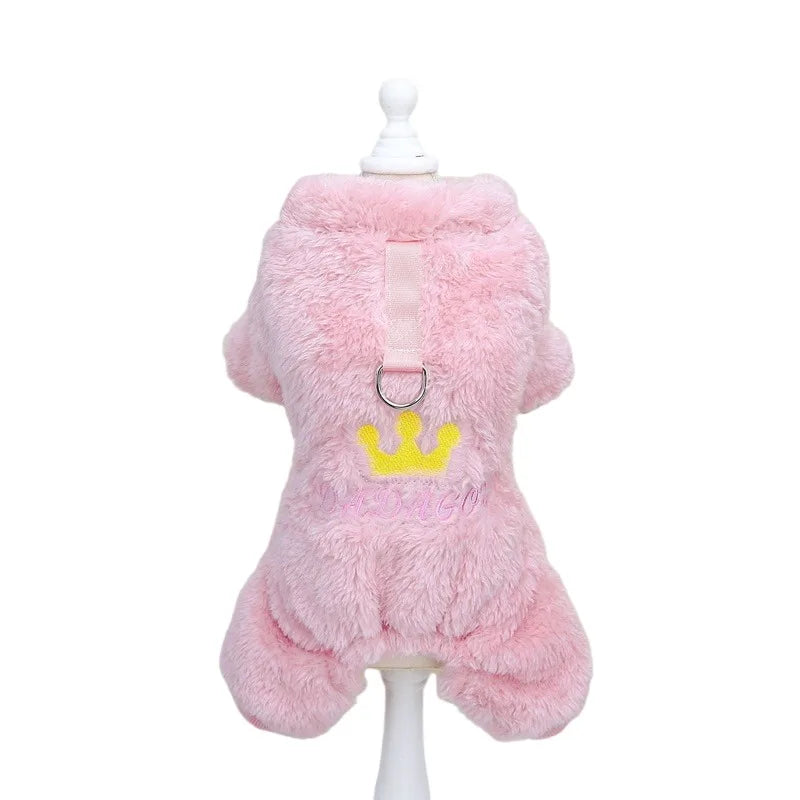 Winter Soft Dog Jumpsuit Warm Fleece Puppy Pajamas for Small Medium Dogs Clothes Pet Pyjamas Chihuahua Overalls Teddy Costumes