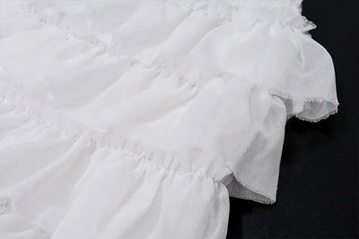 Fashion Y2K Ruffle Tiered Mini Skirts Co-ord Sets Elegant Outfits Tie Front Tops and Skirt 2 Piece Matching Sets Skirt Sets