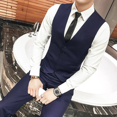 M-5XL Plus Size Men's Slim Fit Mens Suit Vest Casual Suit Vest Man Formal Businss Vests Male Waistcoat Gilet Homme XXXXXL