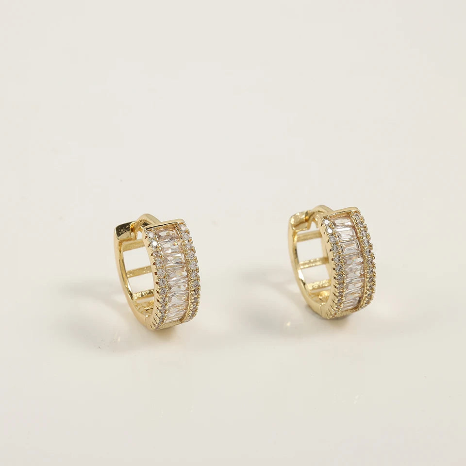 ZAKOL New Fashion U Shape Gold Color Hoop Earrings For Women Wedding Anniversary Gift Jewelry Wholesale