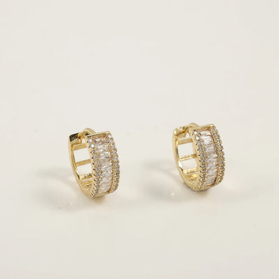 ZAKOL New Fashion U Shape Gold Color Hoop Earrings For Women Wedding Anniversary Gift Jewelry Wholesale