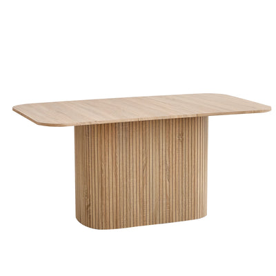 Nordic Solid Wood Dining Table, Corrugated Base Home Dining Table, Simple Kitchen / Dining Table, for 4 - 6 People