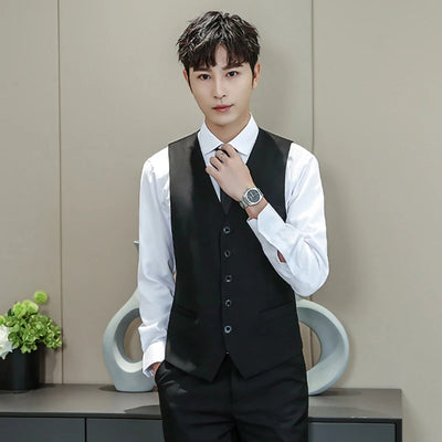 M-5XL Plus Size Men's Slim Fit Mens Suit Vest Casual Suit Vest Man Formal Businss Vests Male Waistcoat Gilet Homme XXXXXL