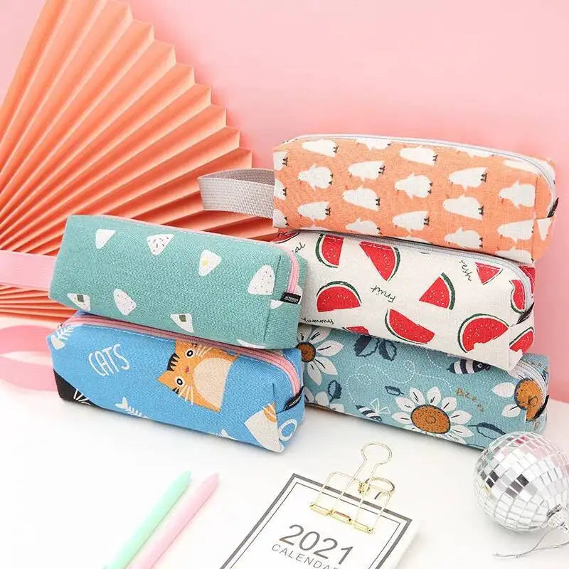 1 Pieces Kawaii Cute Cartoon Animals Pen Pencil Bag School Office Supplies Stationery Receive Tools Makeup Pouch Cosmetics Case