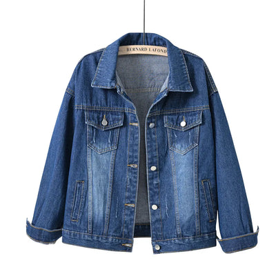 Women's Denim Jacket Spring Autumn Short Coat Pink Jean Jackets Casual Tops Purple Yellow White Loose Tops Lady Outerwear KW02