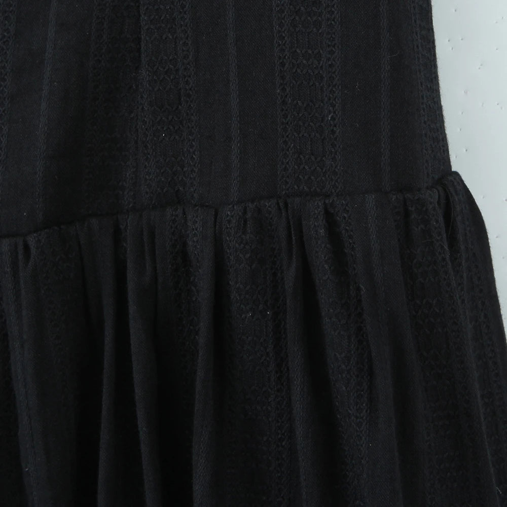 TWOTWINSTYLE Solid Minimalist Slimming Dresses for Women Square Neck Sleeveless High Waist Mini Dress Female New