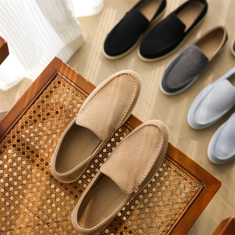 Men's Casual Shoes Suede Leather Loafers Classic British Style Men Shoes Lightweight Soft Moccasins Male Slip on Driving Flats