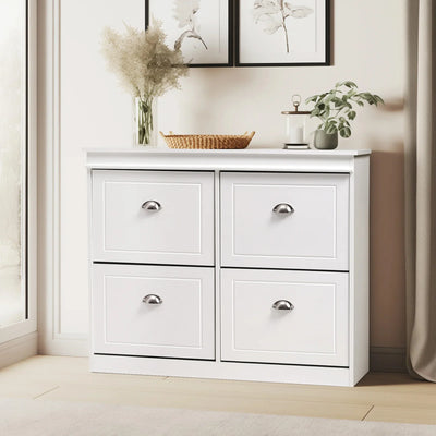 【Breeins】Flip Down Shoe Bench Cabinet, Shoes Rack Storage Organizer Shelf Home Decoration For Entryway