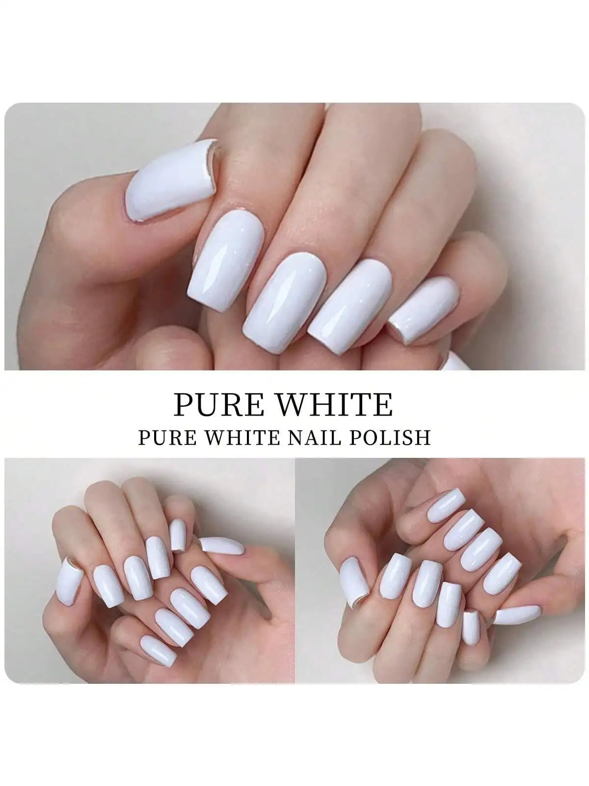 1Pc 15ML White Gel Pure Nail Polish Gel Nail Add Semi-Permanent Soak Off UV LED Construction Gel Varnish