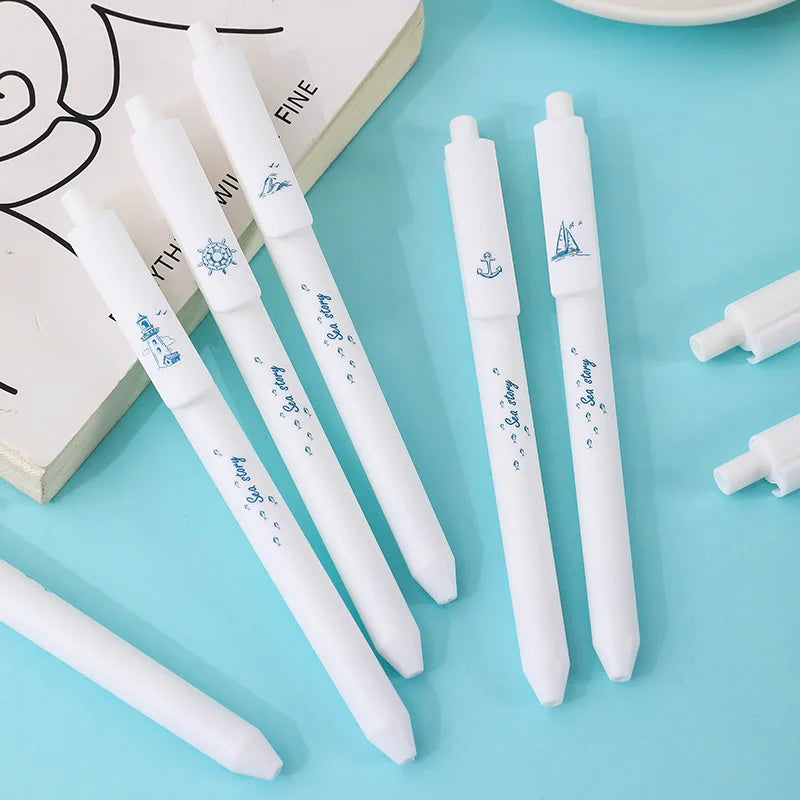 5 Pcs/set Lovely Puppy Cute Stationery Writing Pen Quick Drying Simple Model Press Gel Pen For Student Office School Supplies