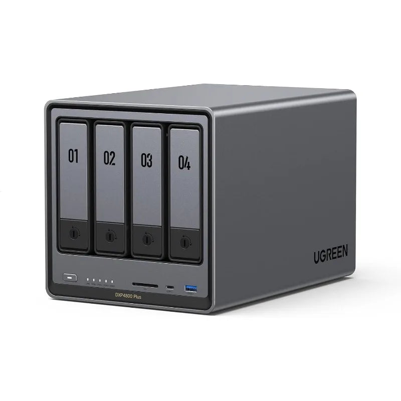 NASync DXP4800 Plus 4-Bay Desktop NAS, Intel Pentium Gold 8505 5-Core CPU, 8GB DDR5 RAM, 128G SSD, 1 * 10GbE, 1 * 2.5GbE,