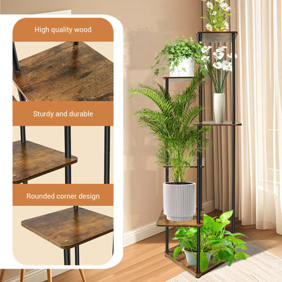 4/5/6Tier Metal Wood Plant Stand Shelf for Multiple Plants Small Corner Flower Stand for Patio Garden Balcony Living Room