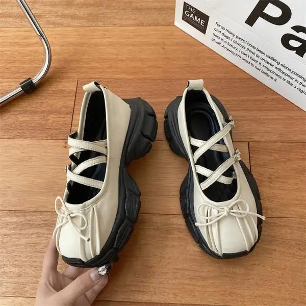 Ballerinas Woman 2025 Clogs Platform Low Heels Bow-Knot Casual Female Sneakers Summer Shoes Ladies Shallow Mouth Flats Ballet Cr