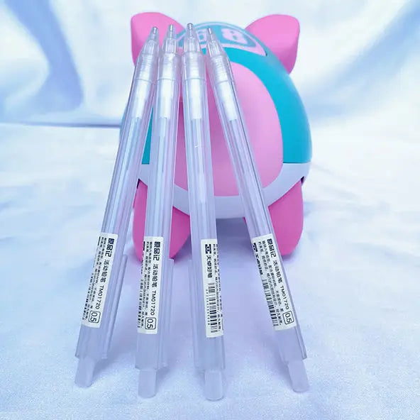 Mixed Loading 0.5&0.7mm Mechanical Pencil White Simple Automatic Pen for Students School Supplies Office Accessories Stationery