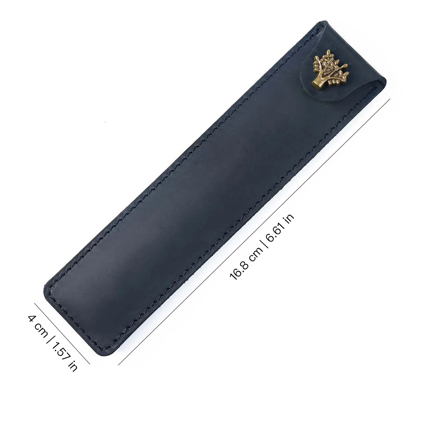 Genuine Leather Pen Case Cowhide Stationery Pencil Holder Bag Pen Pouch for Travel Notebook Journal Pen Cover