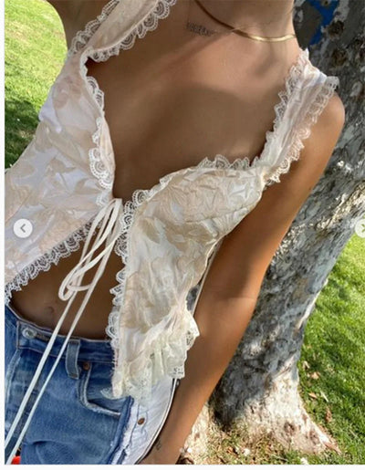 Ruffled Crop Tank Top