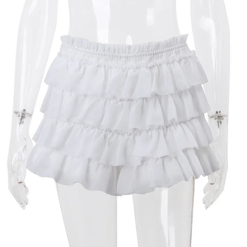 Hot Sale Women's Dress Sets for 2024 Autumn featuring Sexy V-Neck Knitted Cardigan and Sweet Lotus Leaf Hem Shorts