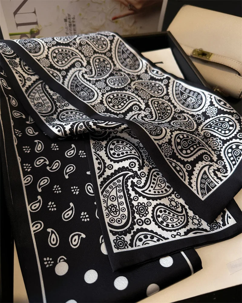 2025 Horse Print Skinny Ribbon Women Scarf Fashoin Hair Hand Wirst Folard Neck Tie Lady Headband Scrunchie Echarpe Silk Scarves
