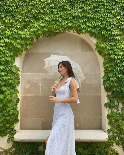 Josiaoprah Holiday floral dress lace up women's summer sundress A-line Spaghetti Strap dress Prairie chic ladies vestidos