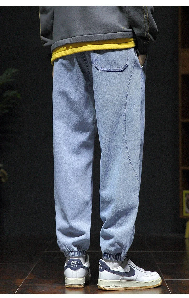 New Style Spring Summer Black Blue Cargo Jeans Men Streetwear Denim Jogger Pants Male Baggy Harem Jean Trousers Large Size M-8XL