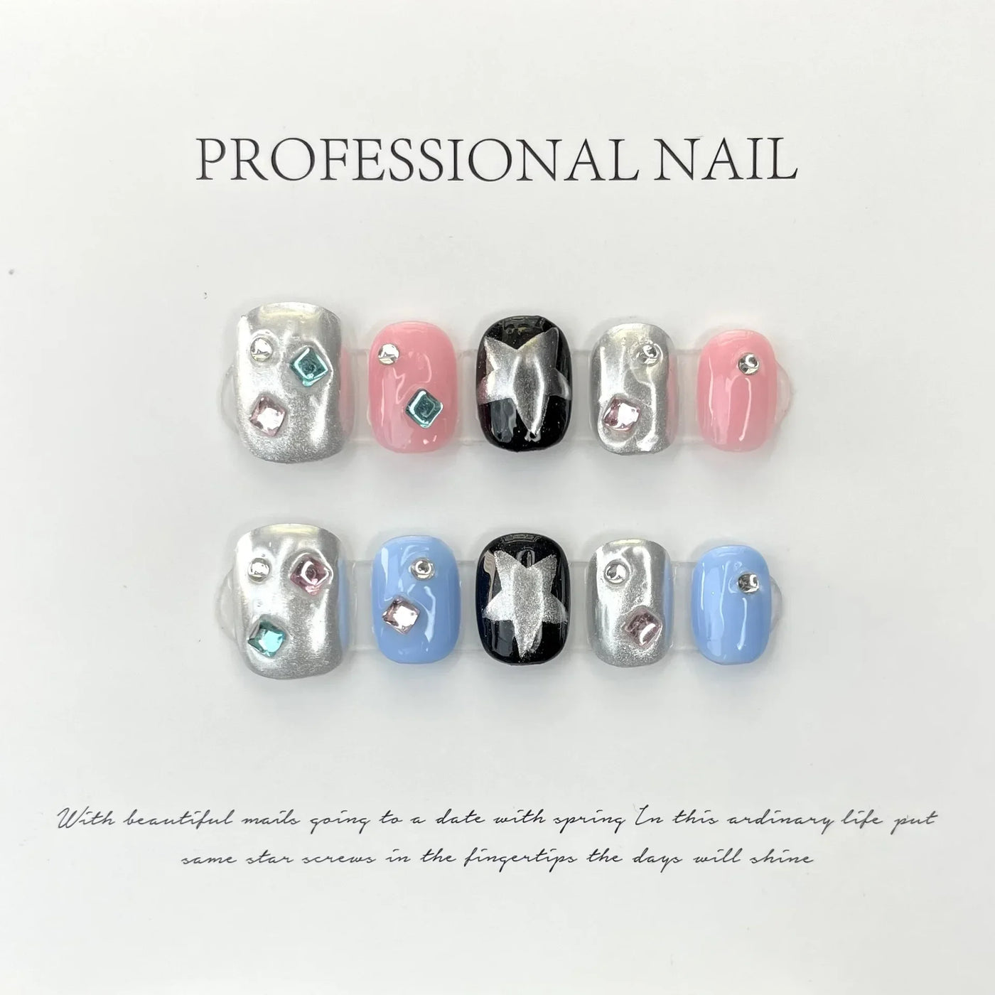 10Pcs Short Handmade Press on Nails Fake Nails Wearable Stick-on Nails False Nail Uñas Postizas Накладные Ногти 네일팁 Faux Ongles