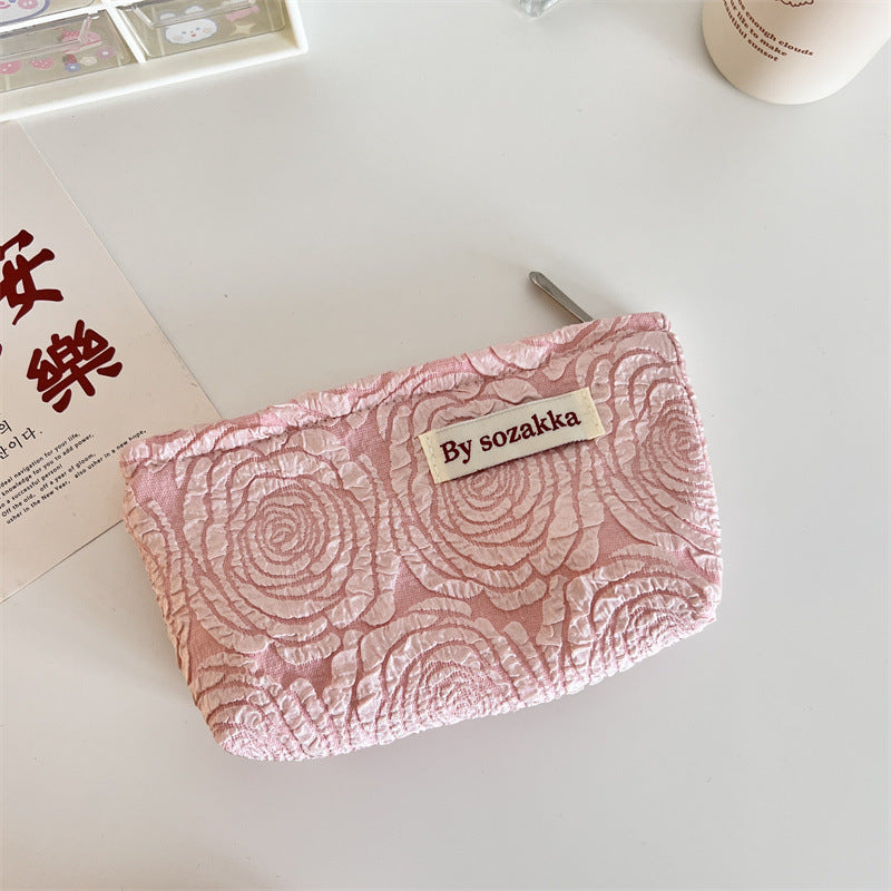 New Korean Women Floral Makeup Bags Cosmetic Bag Organizer Pouch Travel Make Up Toiletry Bag Canvas Beauty Case Pencil Case