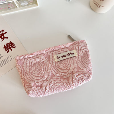 New Korean Women Floral Makeup Bags Cosmetic Bag Organizer Pouch Travel Make Up Toiletry Bag Canvas Beauty Case Pencil Case
