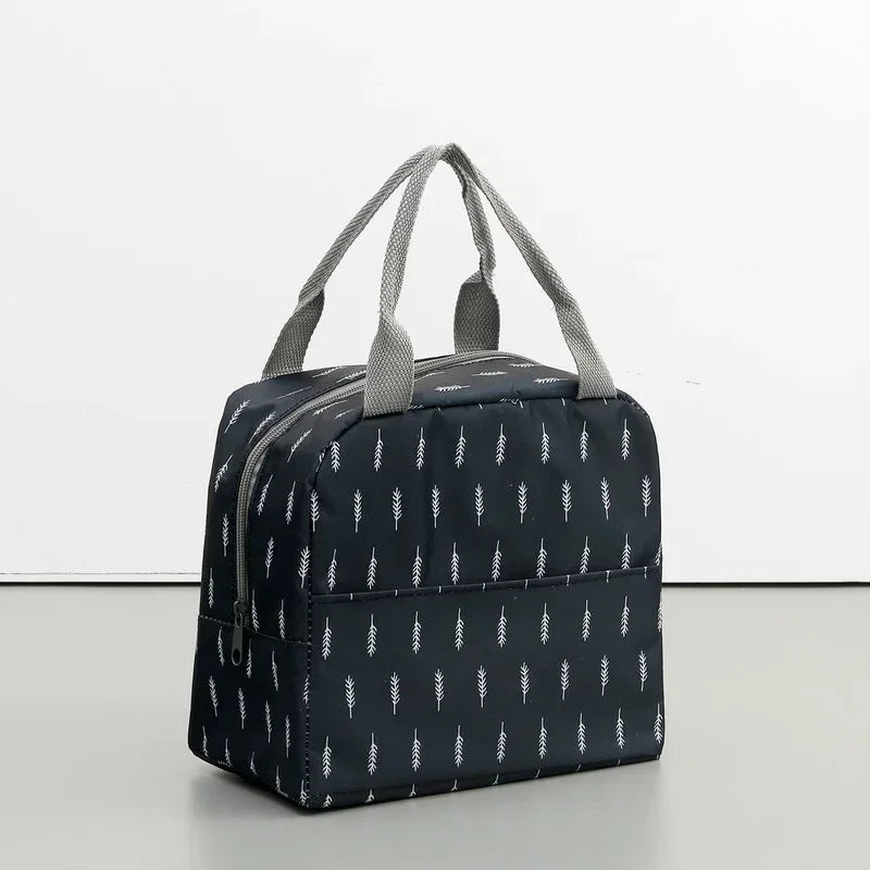 Functional Pattern Cooler Lunch Box Portable Insulated Canvas Lunch Bag Thermal Food Picnic Lunch Bags For Women Kids