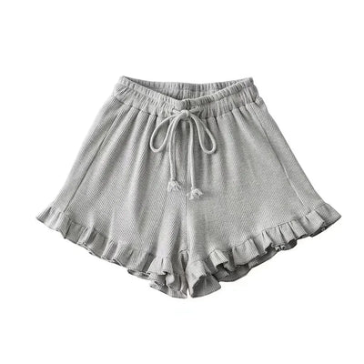 2025 New Summer Ruffled Shorts Fashion Women Y2K Solid Higt Waist Comfortable Loose Short Pants Casual Streetwear Chic Clothing