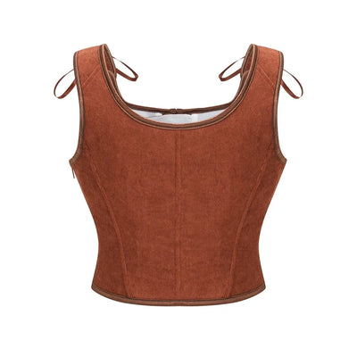 Women's Retro Lace Up Corsets with Straps Steampunk Bustier Crop Top Women Body Shaper Slimming Vest