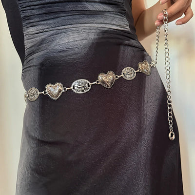 Designer Belts For Women High Quality Y2K Goth Female Waist Tassel Belly Dance Waist Chain Adjustable Long Golden Belt Punk