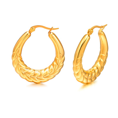 Fashion Square Geometric Hoop Earrings for Women, Chic Metal Stainless Steel Lady Earrings Bijoux Femme New Jewelry