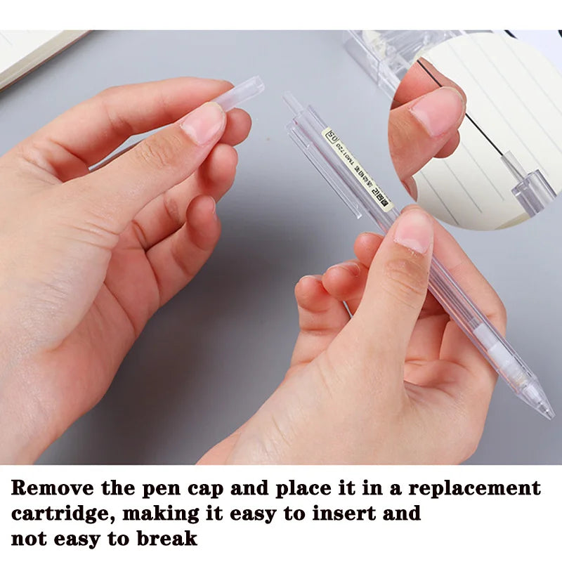 Mixed Loading 0.5&0.7mm Mechanical Pencil White Simple Automatic Pen for Students School Supplies Office Accessories Stationery