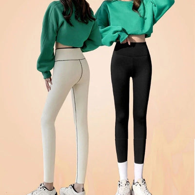 Autumn Winter High Waist Plus Velvet Shark Pants Women Seamless Fleece Warm Leggings Slim Casual Sports Fitness Yoga Leggings