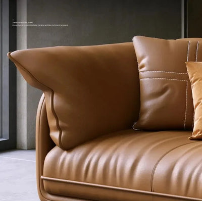 Modern Minimalist Living Room Leather Sofa  Apartment Furniture Set Combination Wtih Customzied Color