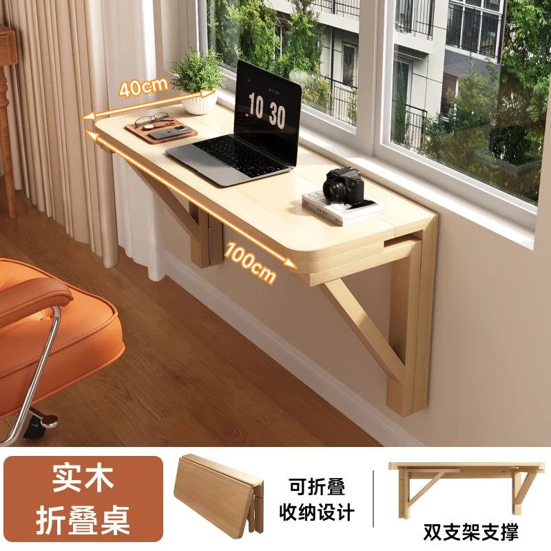 Nordic Style Wall Hanging Folding Table for Home Use Simple Study Desk Writing Desk Against The Wall Space-saving Laptop Desk
