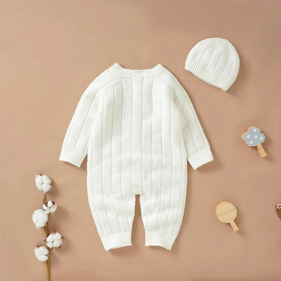 Ma&Baby 0-18M Warm Baby Clothing Knit Romper Newborn Infant Toddler Boy Girl Long Sleeve Jumpsuit + Hat Fall Spring Outfits