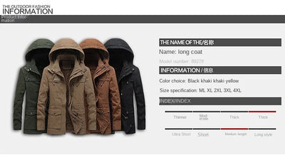 Men's Casual Cotton-padded Jacket Warm Waterproof Crisp High-quality Fabric Comfortable Skin Breathable Wear Resistant Coats
