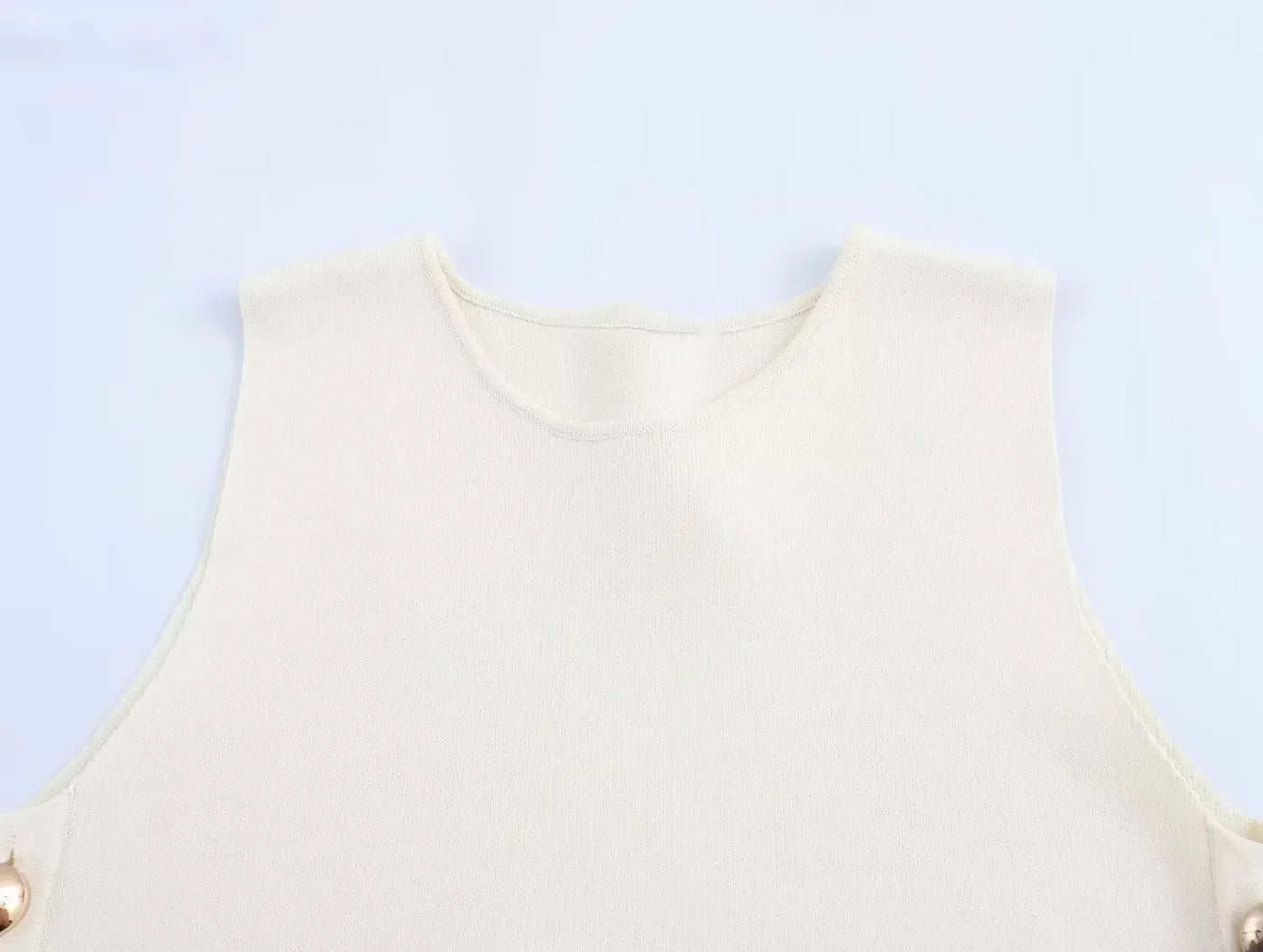 TRAFSHE Woman Side Buttons Knitted Vest Casual Slim Sleeveless High Low Hem O Neck Tanks Y2K Autumn Crop Top 9598/133