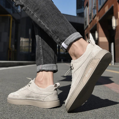 Italian Genuine Leather Casual Shoes White Oxford shoes Mens Sneakers Outdoor Walking Shoes Men's Business casual leather shoes