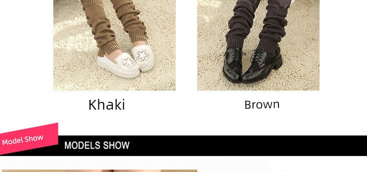 Women's Lolita Autumn Japanese-Style Wool Button Socks