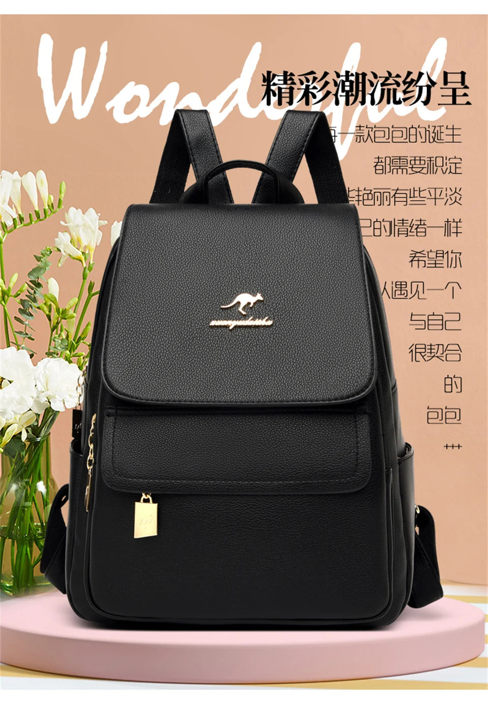 Women High Quality Leather Backpack Large Capacity School Shoulder Bags for Teenage Girls Travel Backpack Designer Sac A Dos