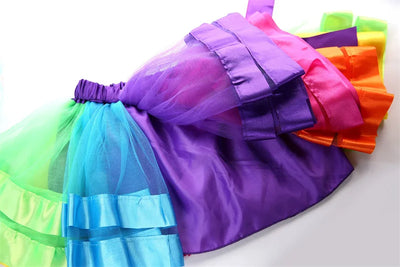 Baby Tutu Skirt Infant Girls Colorful Rainbow Tulle Skirt Princess Mini Dress Children Clothing Pettiskirt Toddler Cloth