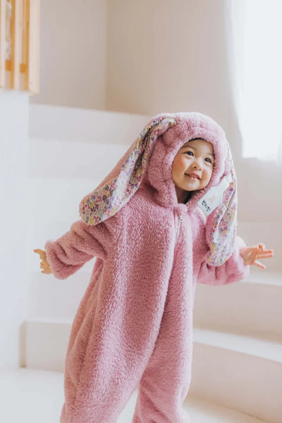 Winter Winter  Baby Romper Boys Girls Zipper Newborn Jumpsuit Cute Hooded Rabbit Pajamas Baby Girl Clothes 1-2 Years