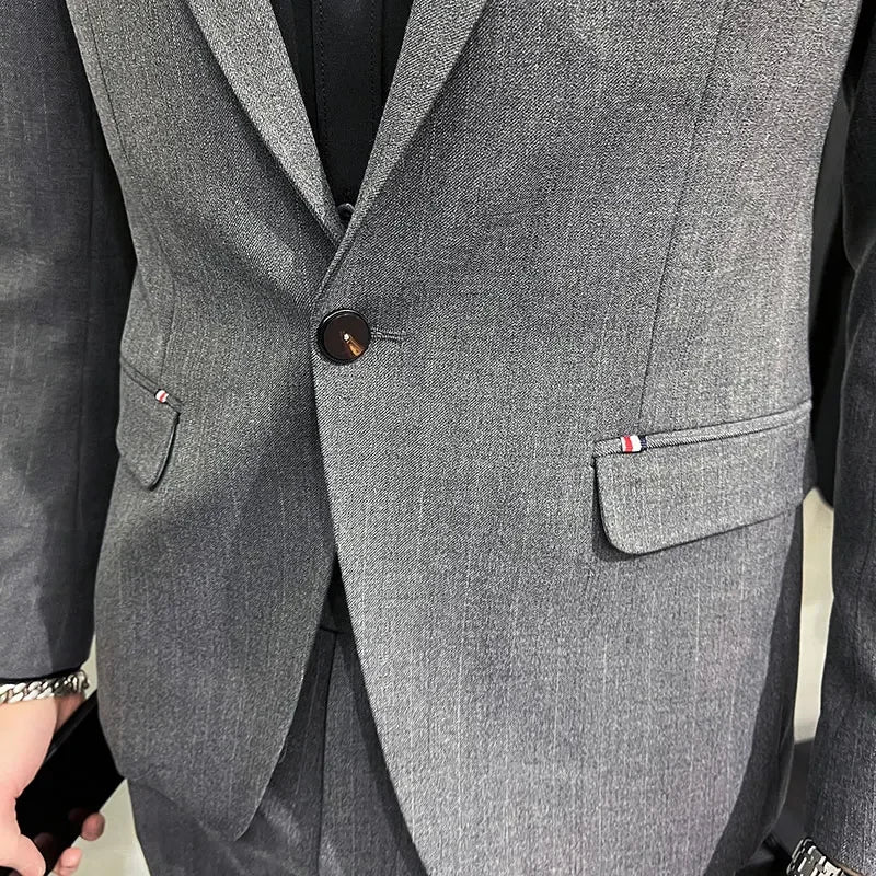High-Quality Two-Piece Groom Wedding Suit Business Casual Banquet Costume for Men Luxury Ensemble with Trousers