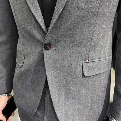 High-Quality Two-Piece Groom Wedding Suit Business Casual Banquet Costume for Men Luxury Ensemble with Trousers