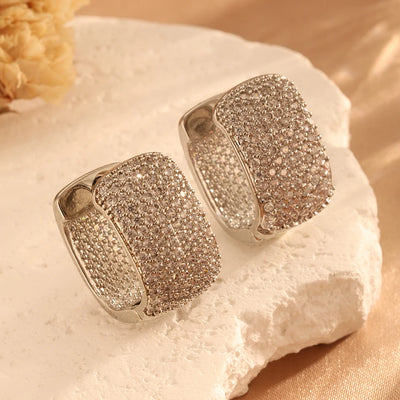ZAKOL New Fashion U Shape Gold Color Hoop Earrings For Women Wedding Anniversary Gift Jewelry Wholesale