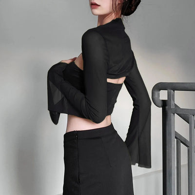 Xingqing 2 Piece Outfit Women Tube Top with Shrug Off Shoulder Sleeveless Vest and Flared Cardigan Shrug y2k Clothes Streetwear