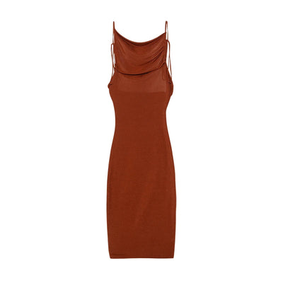 2024 New Summer Fashion Sexy Strapless Dress Strapless Hang Neck Temperament Dress